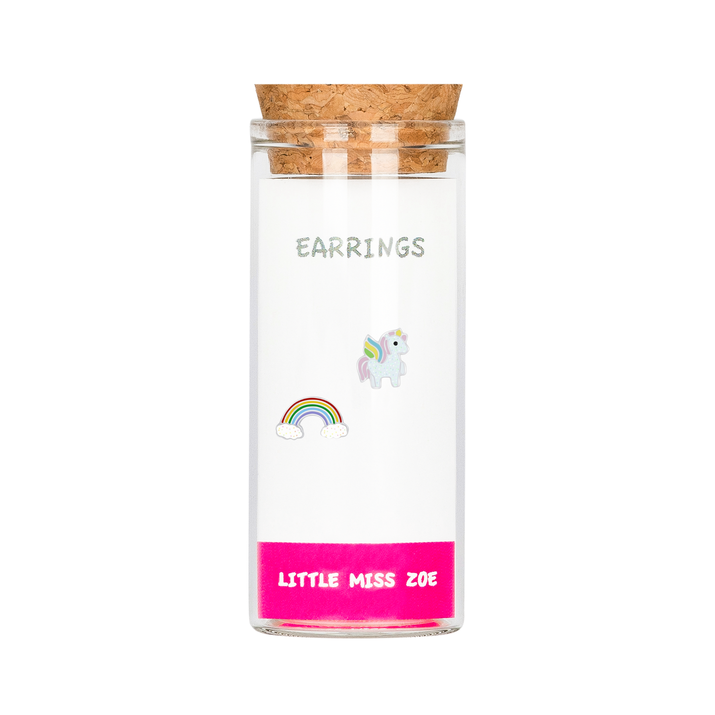 Winged Unicorn/Rainbow Stud Earrings in a Bottle - Set of 3