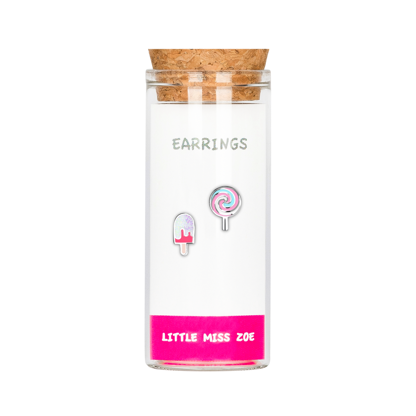 Ice cream/Lollipop Stud Earrings in a Bottle - Set of 3