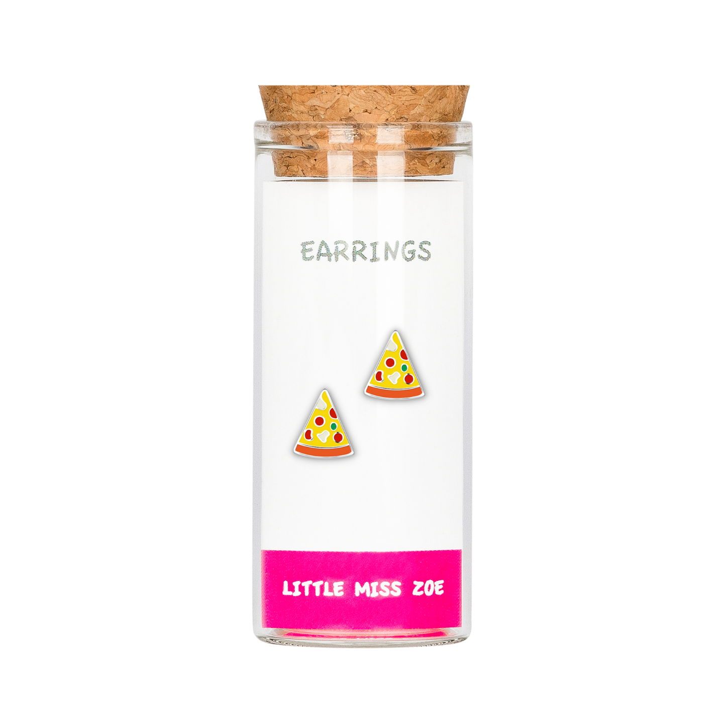Pizza Stud Earrings in a Bottle - Set of 3