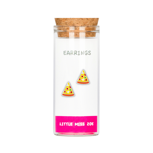 Pizza Stud Earrings in a Bottle - Set of 3
