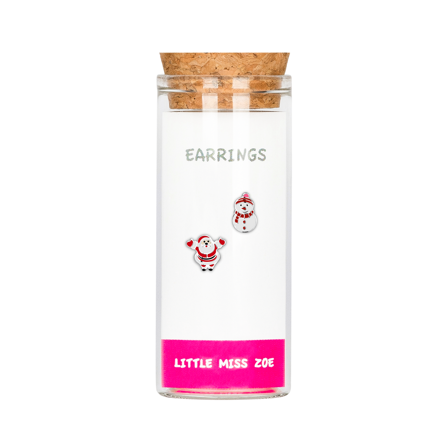 Santa/Snowman Stud Earrings in a Bottle - Set of 3