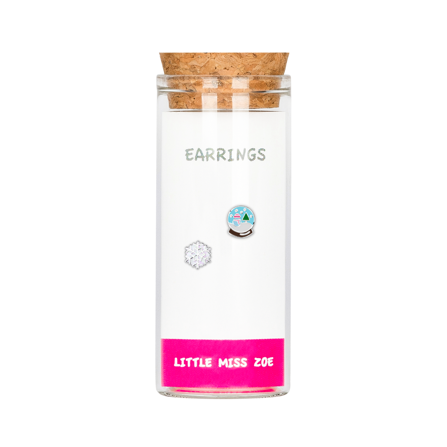 Snowflake/Globe Stud Earrings in a Bottle - Set of 3