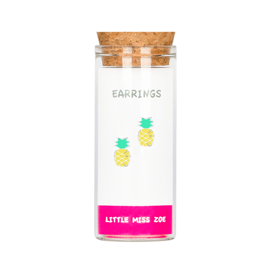 Pineapple Stud Earrings in a Bottle - Set of 3