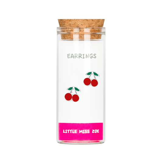 Cherry Stud Earrings in a Bottle - Set of 3