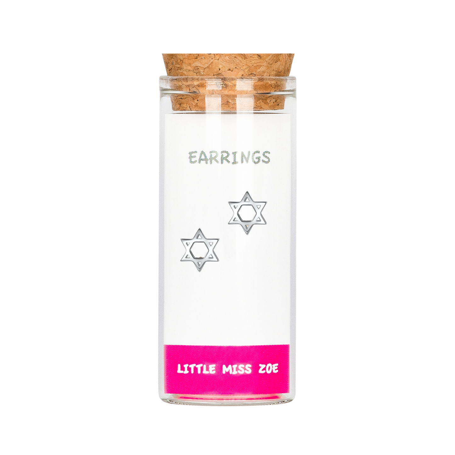 Star of David Stud Earrings in a Bottle - Set of 3