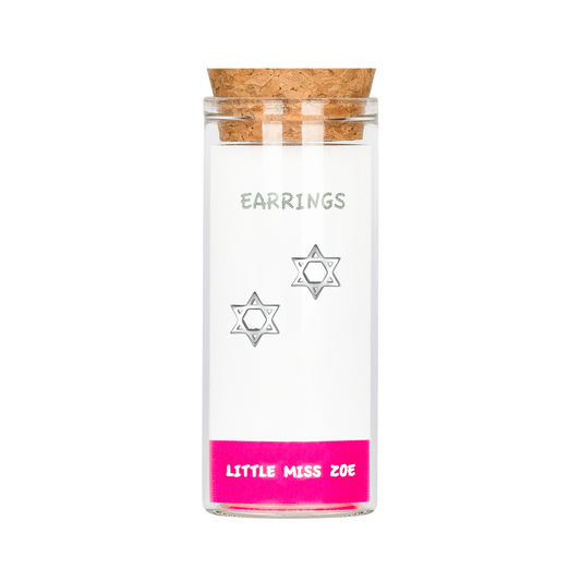 Star of David Stud Earrings in a Bottle - Set of 3