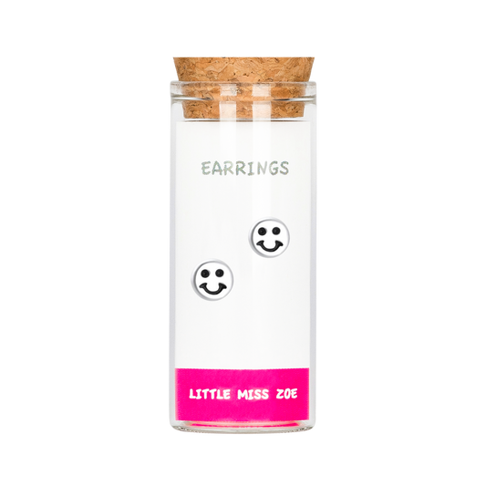Smiley Stud Earrings in a Bottle - Set of 3