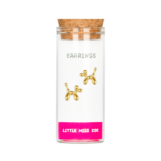 Balloon Dog Stud Earrings in a Bottle - Set of 3