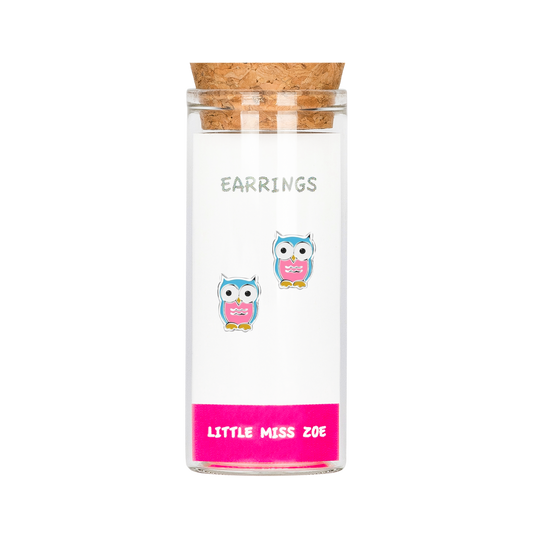 Owl Stud Earrings in a Bottle - Set of 3