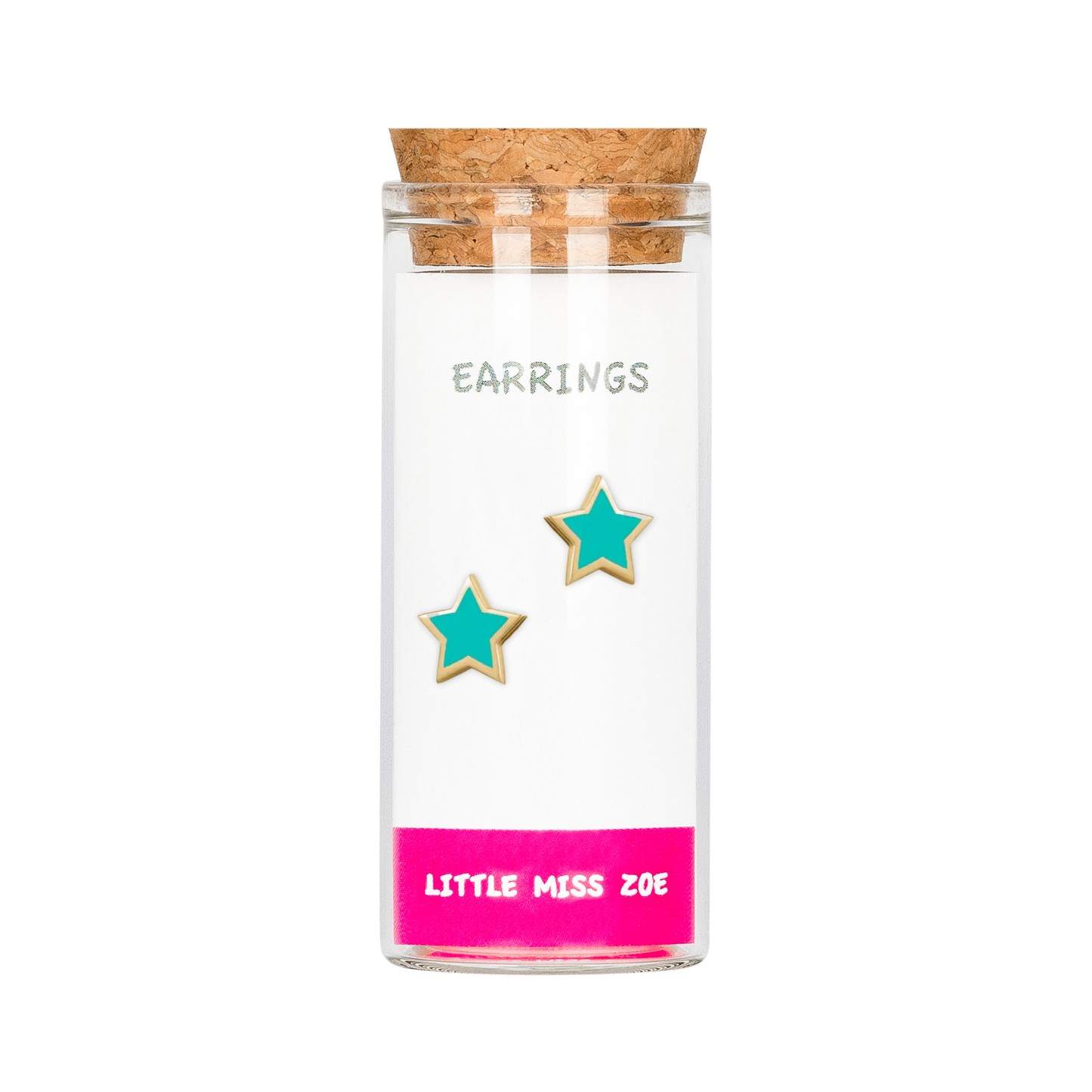 Star Blue Stud Earrings in a Bottle - Set of 3