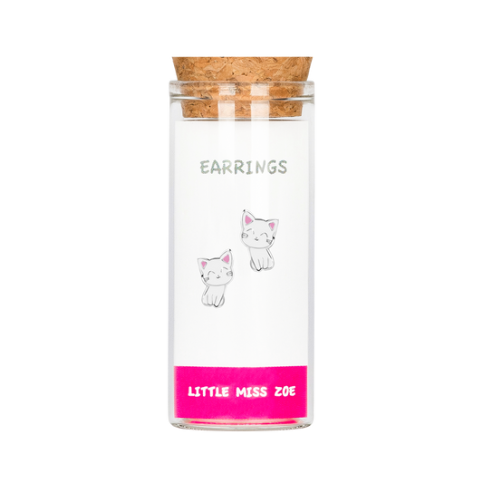 Cat Stud Earrings in a Bottle - Set of 3