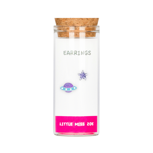 Planet/Star Stud Earrings in a Bottle - Set of 3