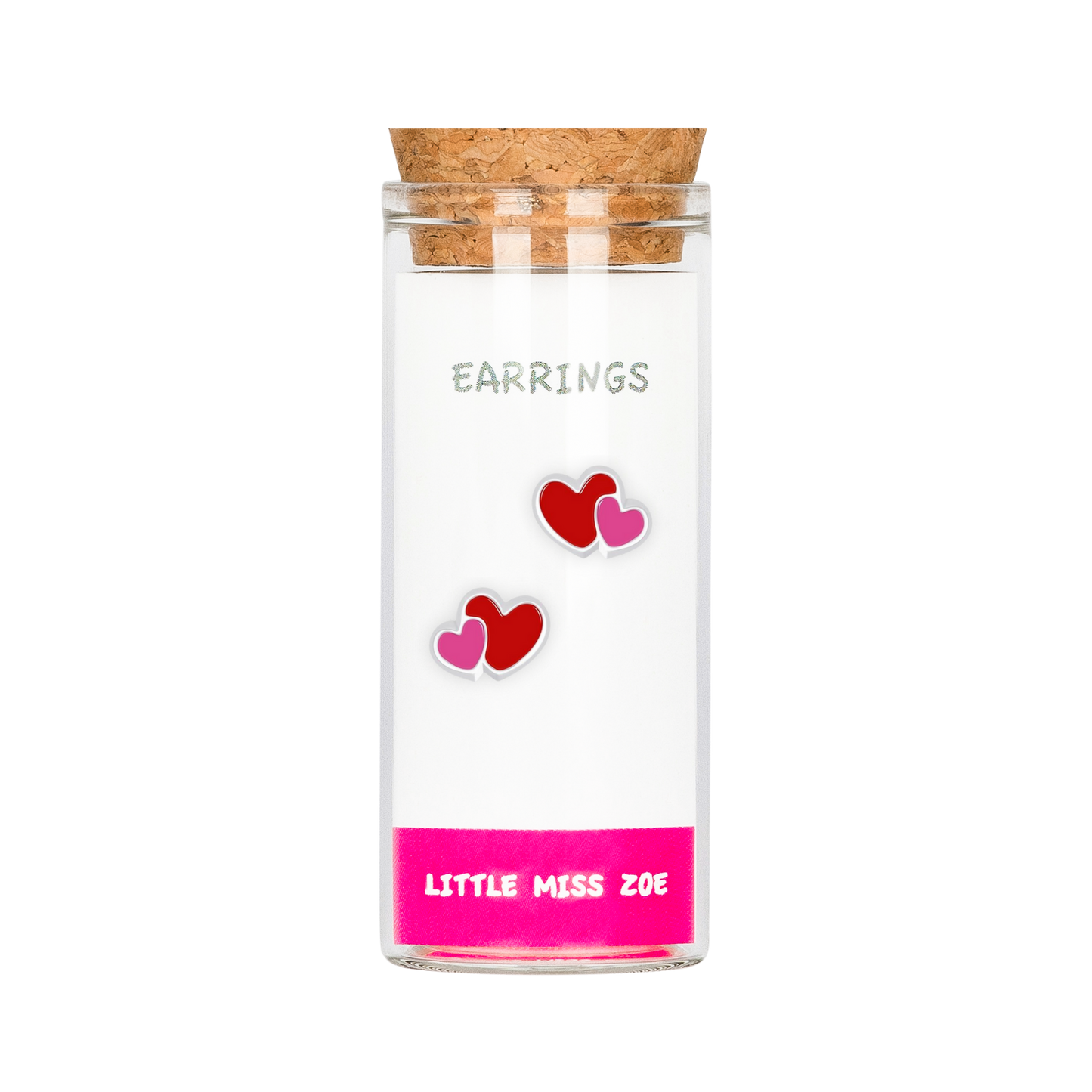 Double Heart Stud Earrings in a Bottle - Set of 3