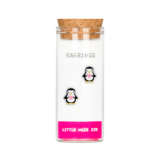 Penguin Stud Earrings in a Bottle - Set of 3