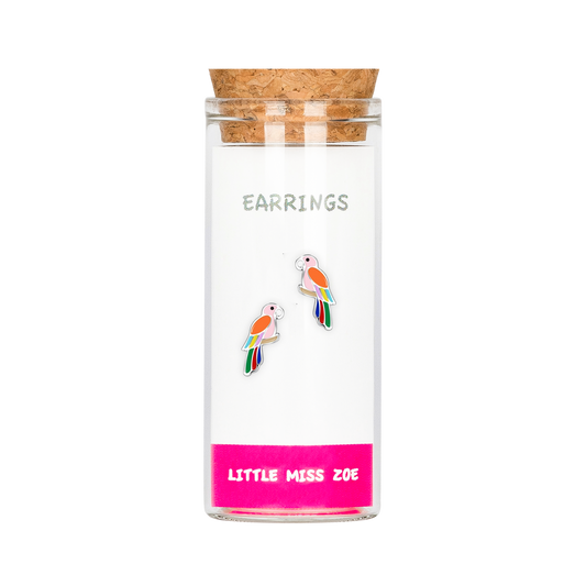 Parrot Stud Earrings in a Bottle - Set of 3