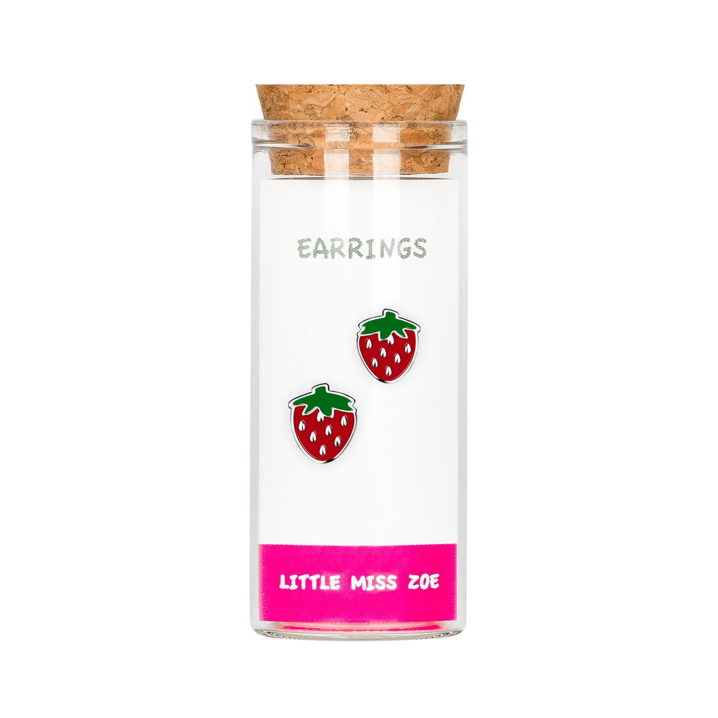 Strawberry Stud Earrings in a Bottle - Set of 3