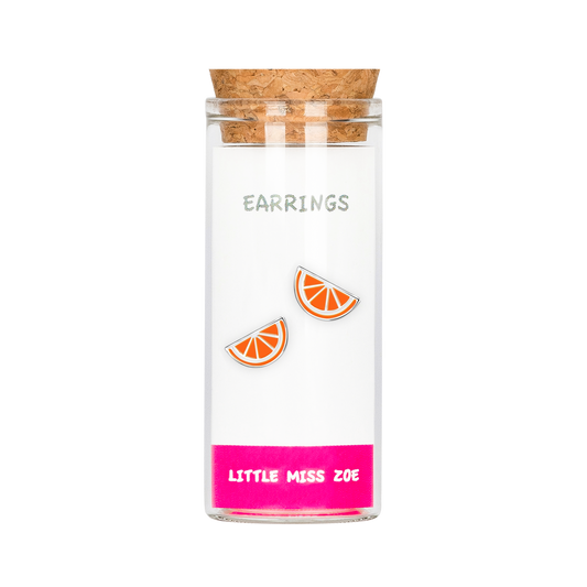 Orange Stud Earrings in a Bottle - Set of 3