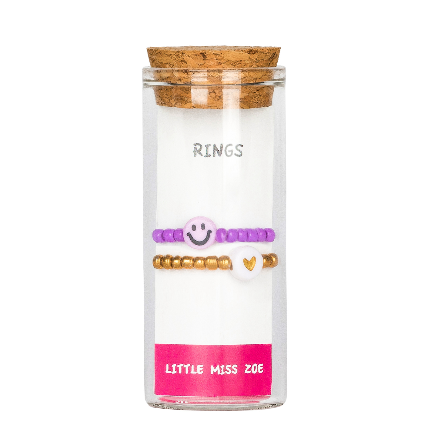 Purple smiley rings - Set of 3