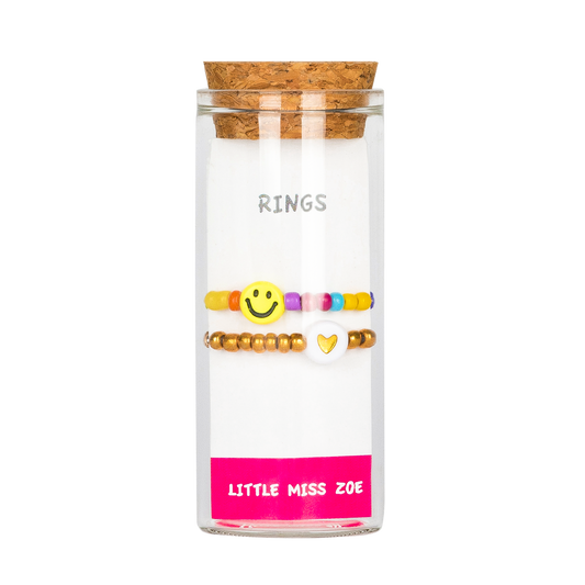 Rainbow smiley rings - Set of 3