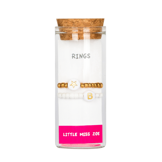 White Initial Ring  - Set of 3 Individual letters