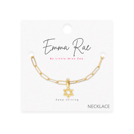 Star of David Sparkle Charm Necklace - Set of 3